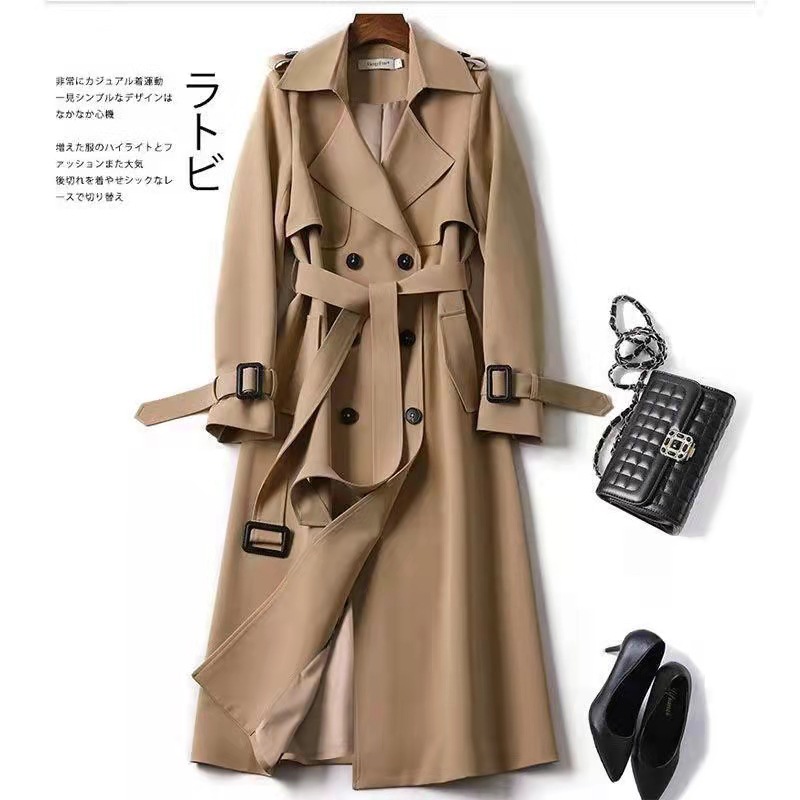 2025autumn women long trench jackets ladies suits jacket风衣