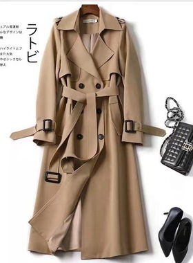 2025autumn women long trench jackets ladies suits jacket风衣