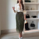 Sleeve Women Autumn Tassel Top Skirt and 2025 New Long Set