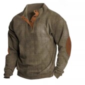 sweatshirt 欧美男士 Men 户外套头灯芯绒休闲立领长袖 卫衣T恤