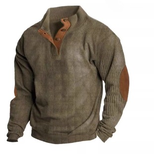 户外套头灯芯绒休闲立领长袖 Men 欧美男士 sweatshirt 卫衣T恤