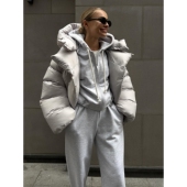 jacket 欧美时尚 women coat winter 厚连帽棉服棉衣外套女 padded