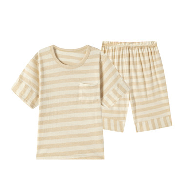 新疆彩棉儿童网眼短袖七分裤套装