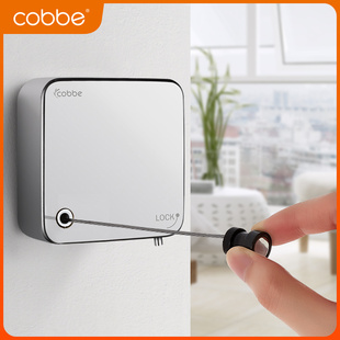 卡贝免打孔隐形晾衣绳室内伸缩挂衣绳子旅行可携式防风防滑晒衣架