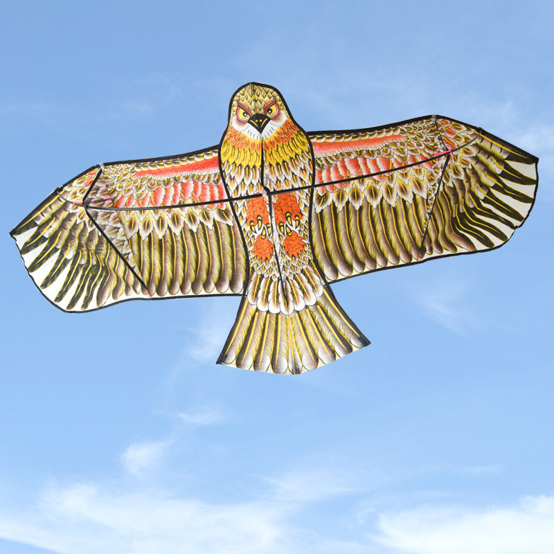 老鹰风筝潍坊小号儿童卡通鹰大型成人前撑杆立体微风易飞线轮套装