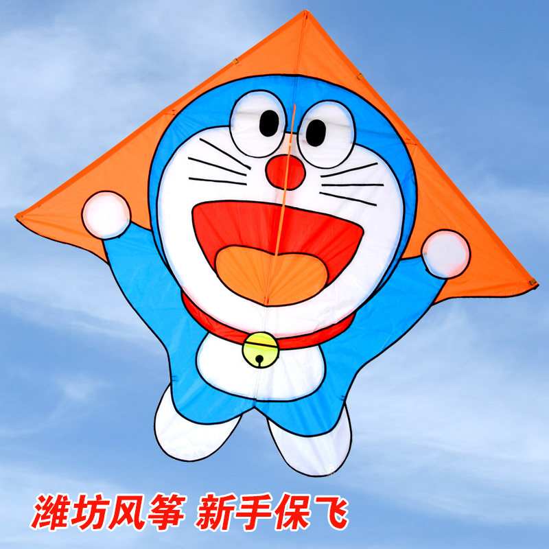 24新款正版叮当猫风筝高档儿童小号微风易飞成人专用长尾卡通哆啦