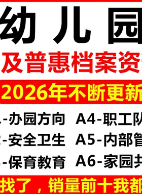 2026年幼儿园双普资料幼教档案普及普惠保育教育评估A1A2A3A4A5A6