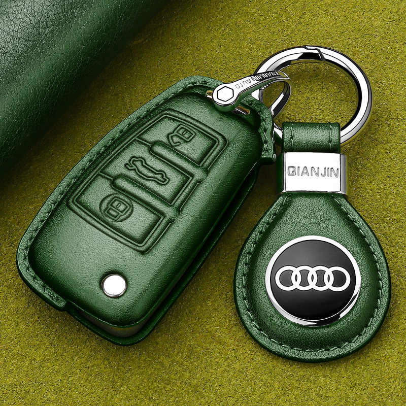 适用奥迪A3钥匙套真皮Q3/Q2L/A1/S3/TT/RS3/TTS折叠钥匙扣壳高档