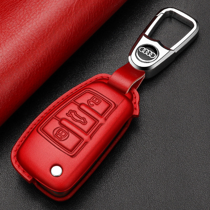 适用奥迪A3钥匙套真皮Q3/Q2L/A1/S3/TT/RS3/TTS折叠钥匙扣壳高档