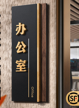 办公室门牌竖版公司高级感总经理董事长会议室接待室部门科室高档标识牌定制男女洗手间提示门贴标牌创意定做