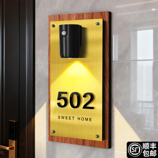 一门一景门牌号2026新款定制住宅自建房入户门门口装饰回家仪式感家用号码牌不锈钢现代简约风意式极简房号贴