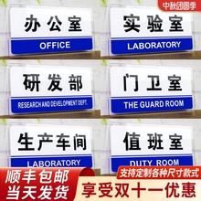 办公室门牌亚克力标识牌企业公司单位部门标牌温馨提示墙贴标语总经理室标志铭牌学校会议指示牌子科室可定制