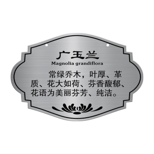 不锈钢植物挂牌定制学校公园花草牌植树节树木小树认养介绍标识提示牌设计制作爱护园林果树绿化信息悬挂吊牌