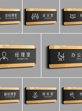 办公室门牌定制高级感创意高档亚克力董事长会议财务总经理可更换式抽拉标识牌公司部门替换科室指示标牌订制