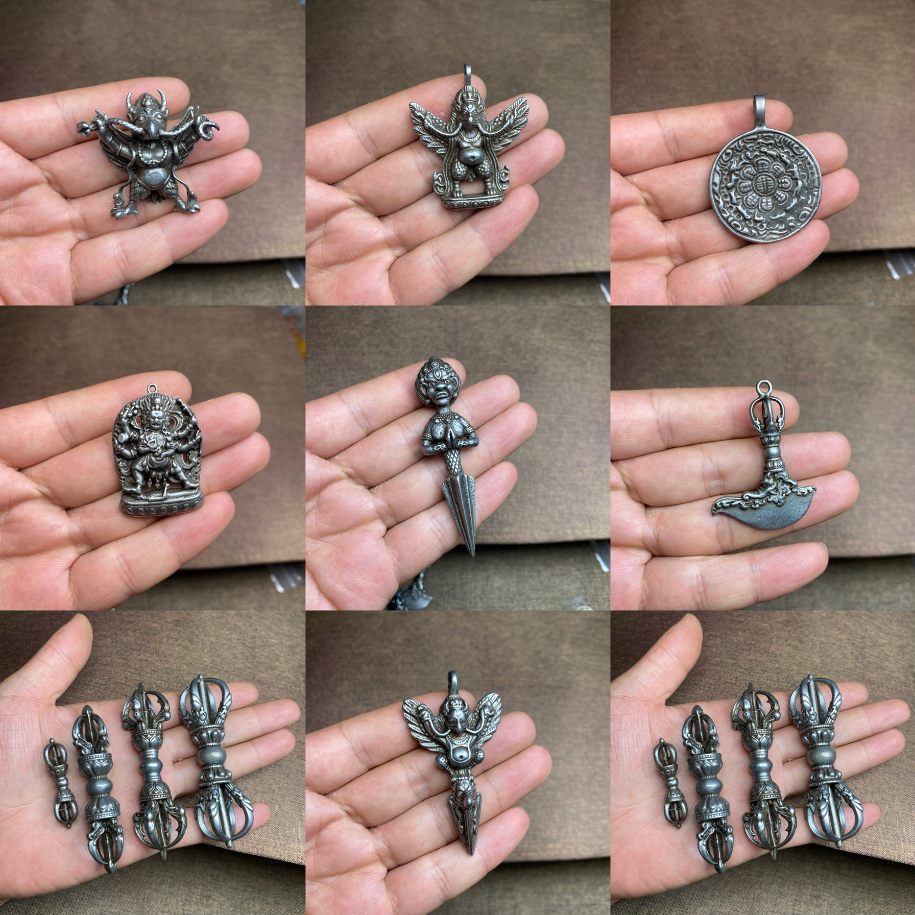藏传天铁寒铁金翅大鹏鸟护法藏佛牌挂件密宗迦楼罗随身携带吊坠图片