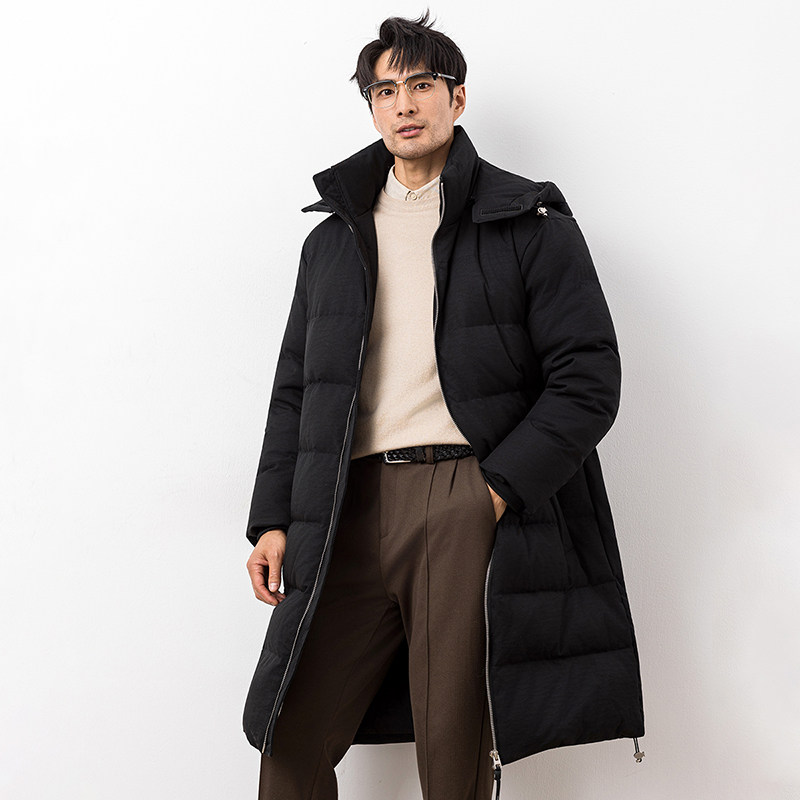 2025冬季新款TR面料长款连帽羽绒服加厚90白鸭绒9831-P425大叔,男装羽绒服,钱塘6023