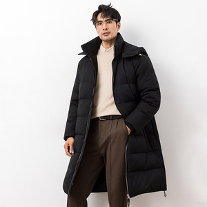 2025冬季新款TR面料长款连帽羽绒服加厚90白鸭绒9831-P425大叔图片