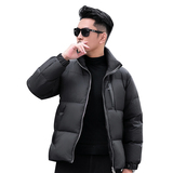 2025微落肩加厚皮拼接男士90白鸭绒羽绒服9821-P320模特，男装羽绒服，钱塘6023