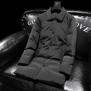 2024商务加厚新款男士中长款90白鸭绒羽绒服9819-P345沙发图图片