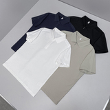 肌理感翻领26夏季老钱风新款拉链商务冰丝修身POLO衫D816-P78挂藏，男装Polo衫，钱塘6023