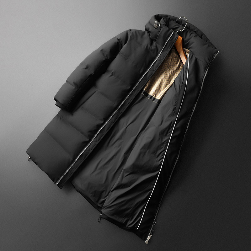 2025冬季新款TR面料长款连帽羽绒服加厚90白鸭绒9831-P425平铺,男装羽绒服,钱塘6023