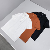 26夏季新款拉链纯色商务冰丝无痕修身POLO衫翻领短袖3011-P88挂拍，男装T恤，钱塘6023