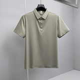 26夏季多色新款纯色商务冰丝无痕修身POLO衫翻领短袖6588-P68挂拍，男装T恤，钱塘6023