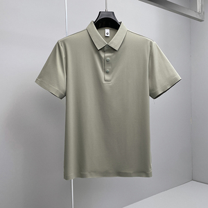26夏季多色新款纯色商务冰丝无痕修身POLO衫翻领短袖6588-P68挂绿，男装T恤，钱塘6023