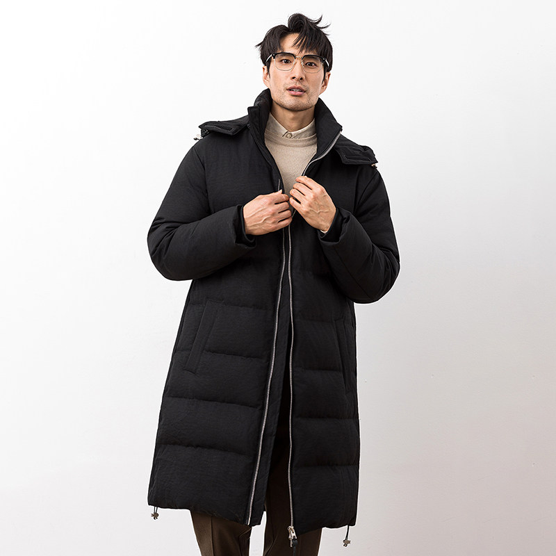 2025冬季新款TR面料长款连帽羽绒服加厚90白鸭绒9831-P425大叔,男装羽绒服,钱塘6023