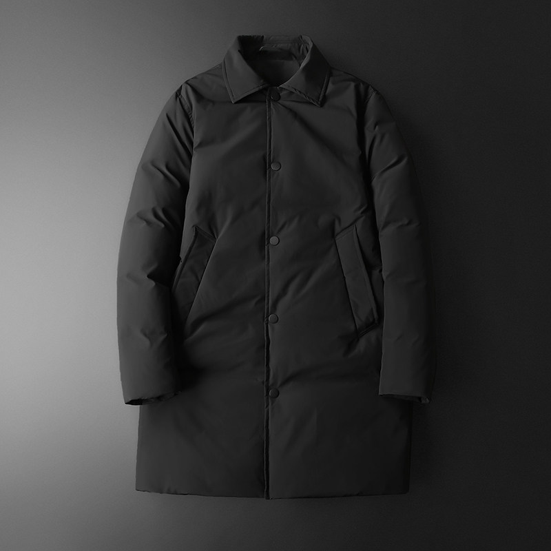 2025商务加厚新款男士中长款90白鸭绒羽绒服9819-P345平铺,男装羽绒服,钱塘6023