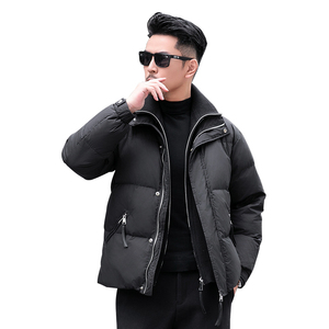 主推2024假两件针织双领加厚新款男90白鸭绒羽绒服9808-P330模特图片