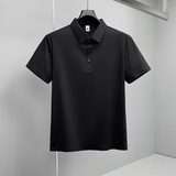 26夏季多色新款纯色商务冰丝无痕修身POLO衫翻领短袖6588-P68挂拍，男装T恤，钱塘6023
