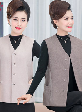 妈妈春装马甲外套2021春秋内外穿