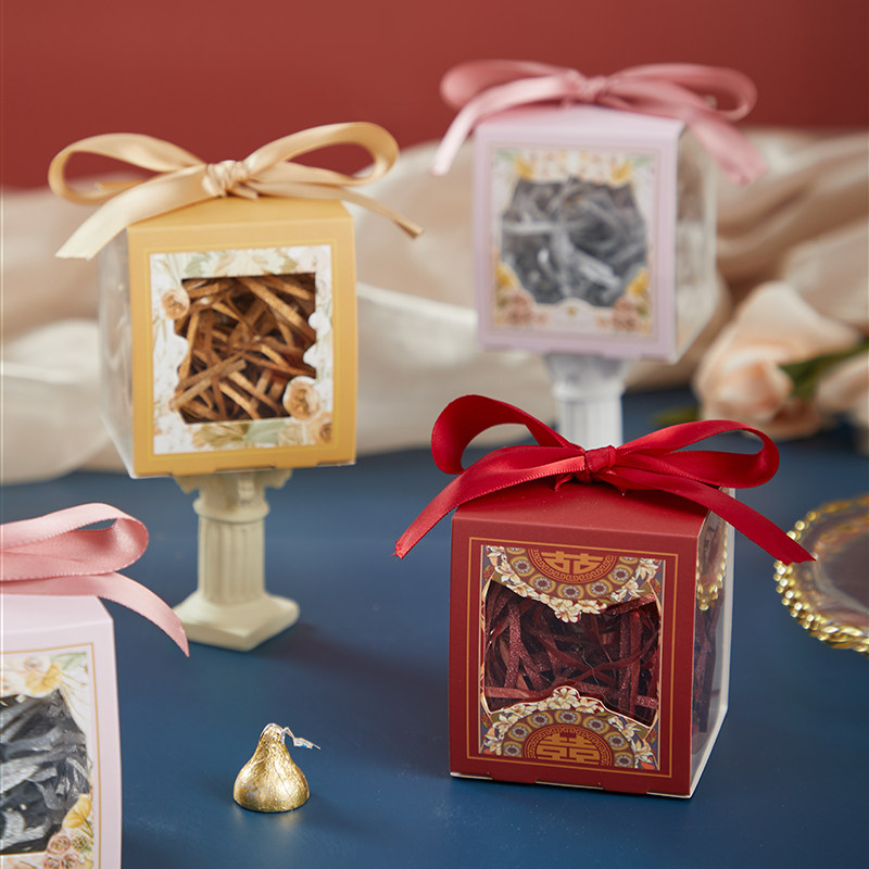 煜天-创意结婚用品PVC开窗方盒ins风喜糖盒空盒韩式伴手礼盒糖果