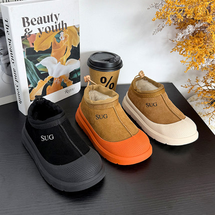 真皮儿童雪地靴2025年冬季新款保暖女童短靴皮毛一体男童棉鞋潮款