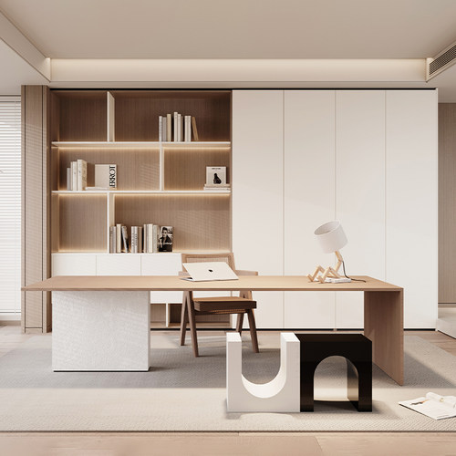 梦天木作全屋定制书柜落地