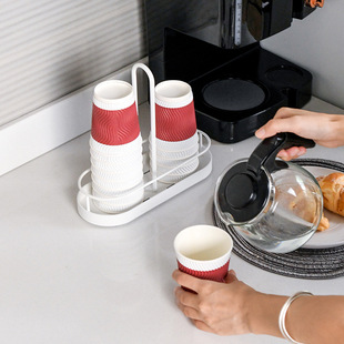 轻奢桌面一次性杯架子置物架纸杯收纳咖啡奶茶杯展示架放水杯储物