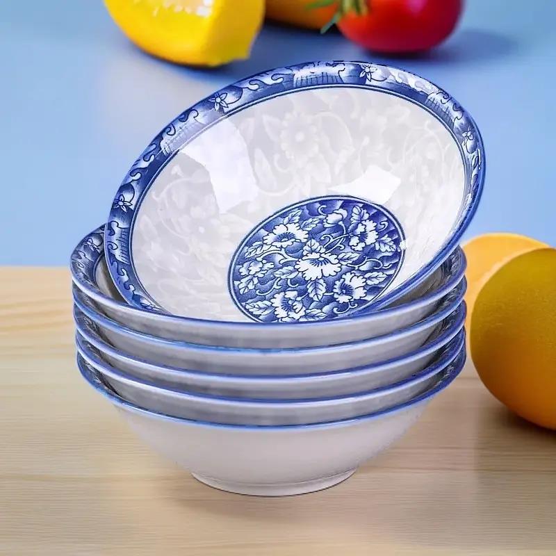 陶瓷碗青花瓷碗斗碗大号喝粥拉面碗饭碗菜碗中式釉下彩可微波炉碗
