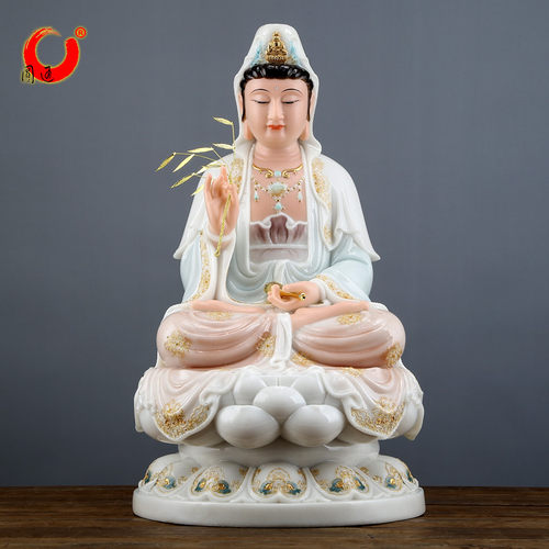 汉白玉供奉观世音菩萨圆通佛具