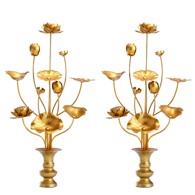 鎏金佛前的莲花供佛花仿真花莲花