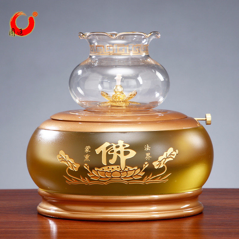 大号佛字仙字招财琉璃油灯