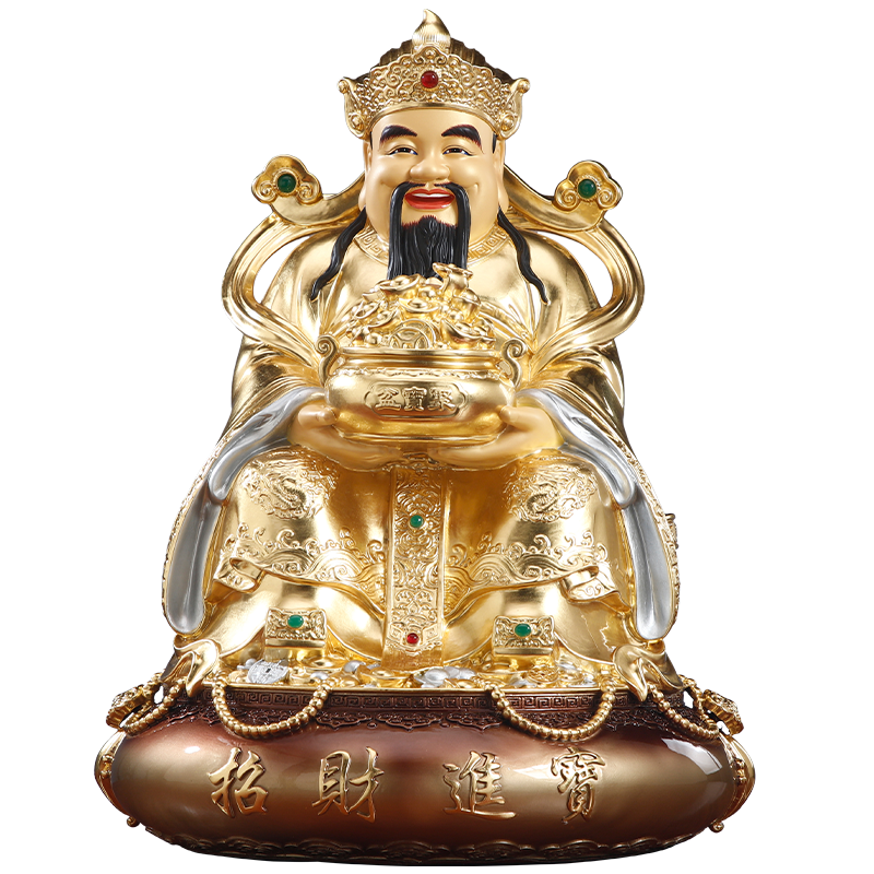 贴金镶银财神爷摆件家用供奉神像