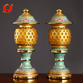 佛前供灯莲花灯佛供灯 圆通佛具 佛灯 家用财神爷供灯长明灯一对