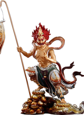 面然大士菩萨纯铜面燃神像摆件