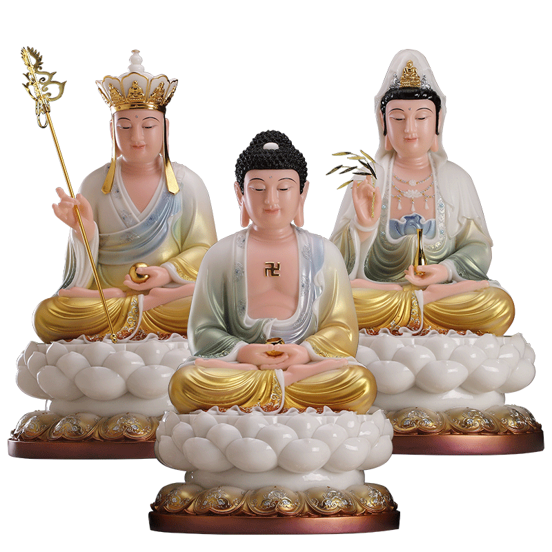 汉白玉娑婆三圣佛像大全三宝佛