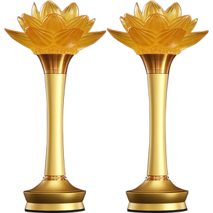 充电款佛前供的莲花灯菩萨琉璃莲花灯佛灯佛前供灯家用佛堂长明灯