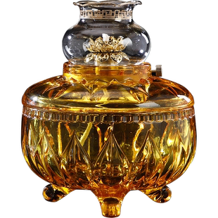 圆满水晶玻璃油灯供佛油灯灯盏酥油灯家用大号15天佛前液体油供灯