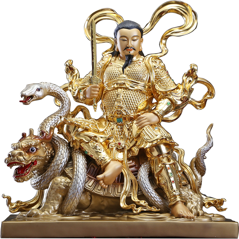 铜贴金真武大帝纯铜玄龟真武大帝