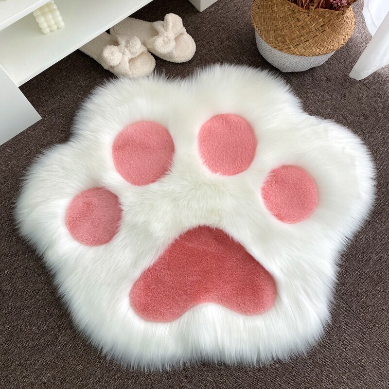 猫飘窗垫卧室过道竹编侘寂风客厅草地地毯吸尘器】地毯垫蓝色尚丝