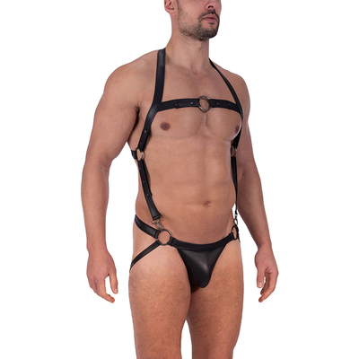 MANSTORE可调节仿皮搭扣野狼肩带